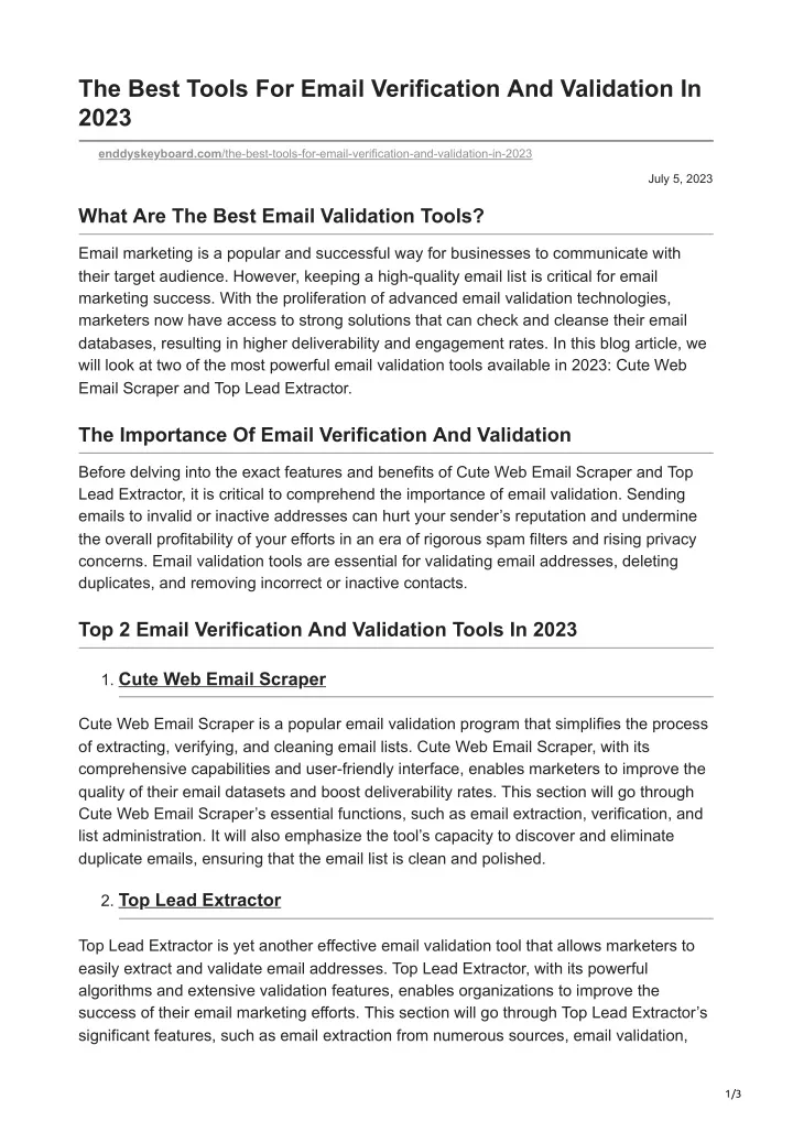 the best tools for email verification