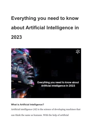 Everything you need to know about Artificial Intelligence in 2023
