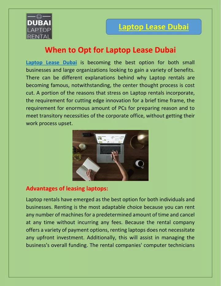 laptop lease dubai