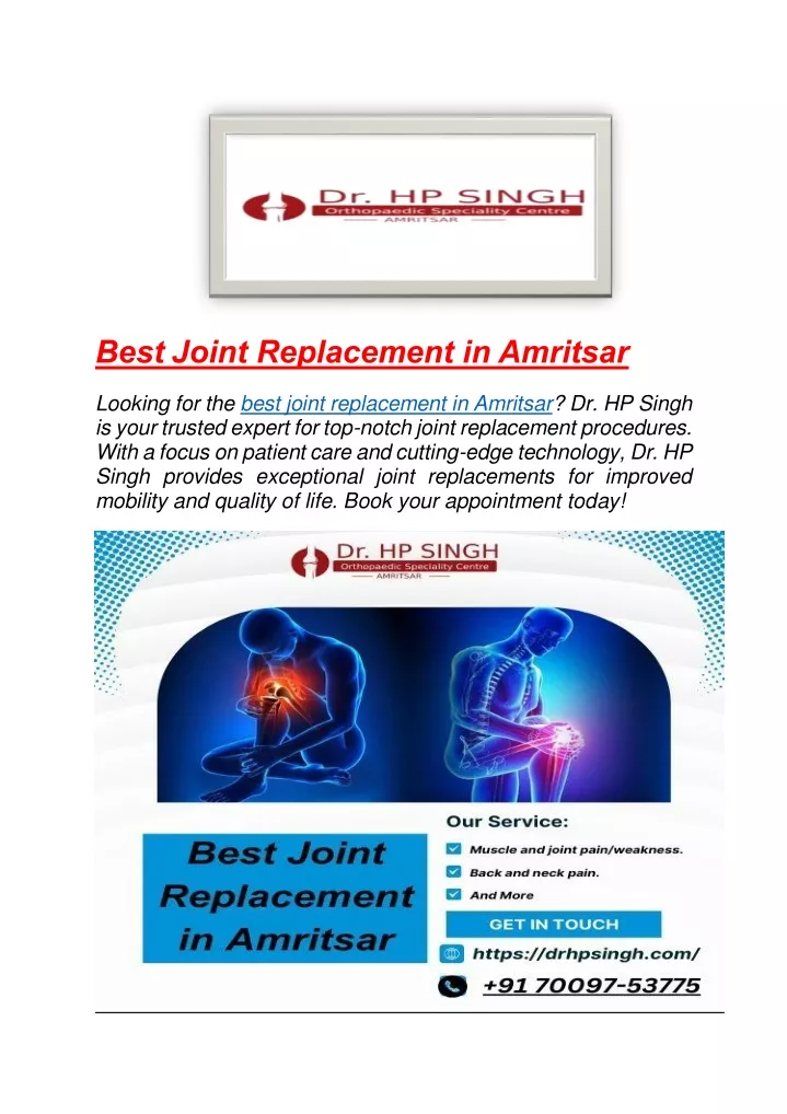 best joint replacement in amritsar