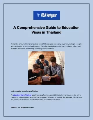 A Comprehensive Guide to Education Visas in Thailand