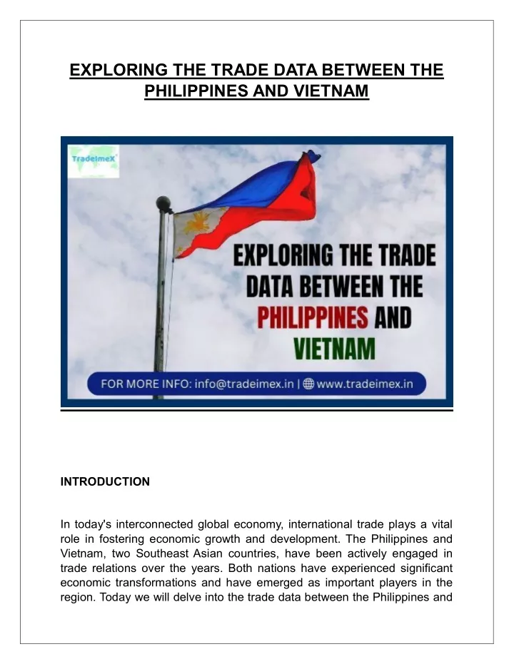 exploring the trade data between the philippines