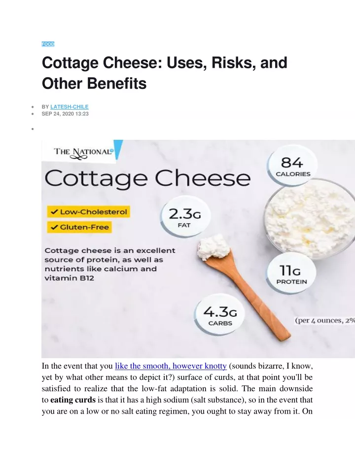 food cottage cheese uses risks and other benefits