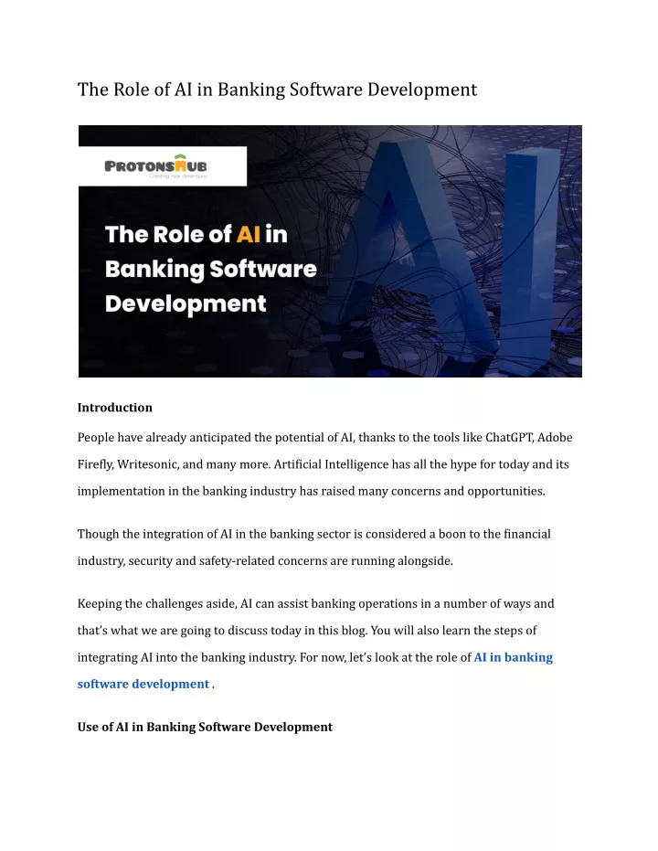 the role of ai in banking software development