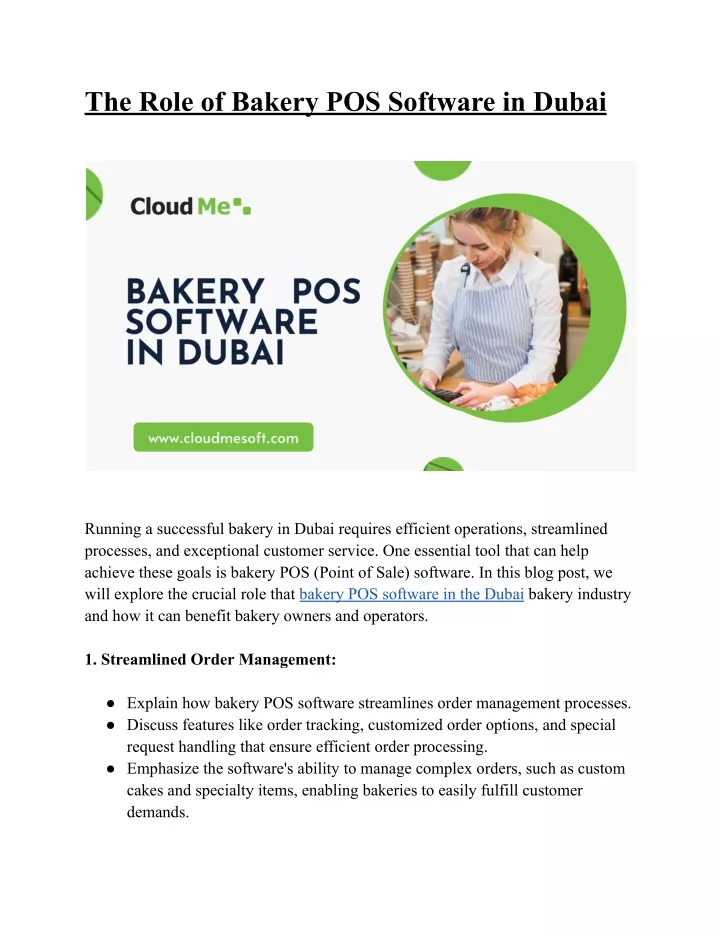 the role of bakery pos software in dubai