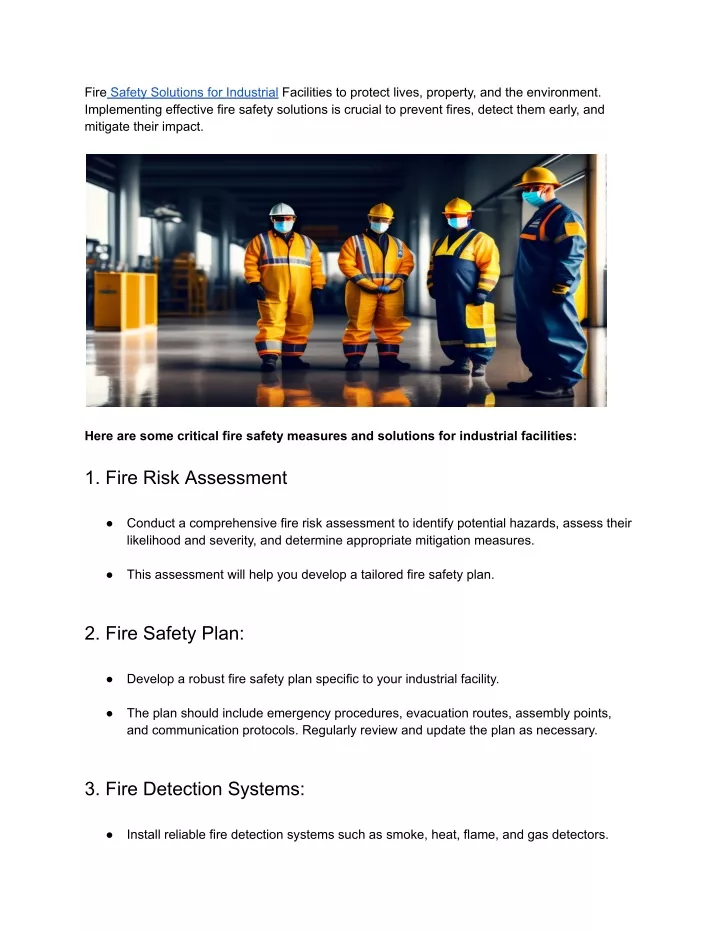 fire safety solutions for industrial facilities