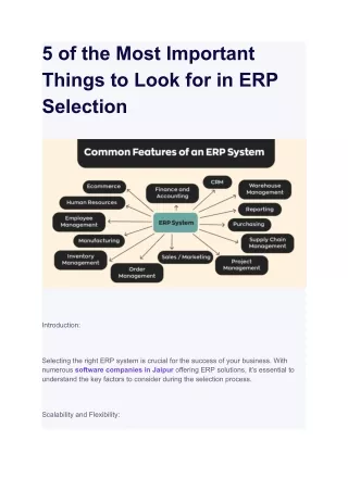 5 of the Most Important Things to Look for in ERP Selection