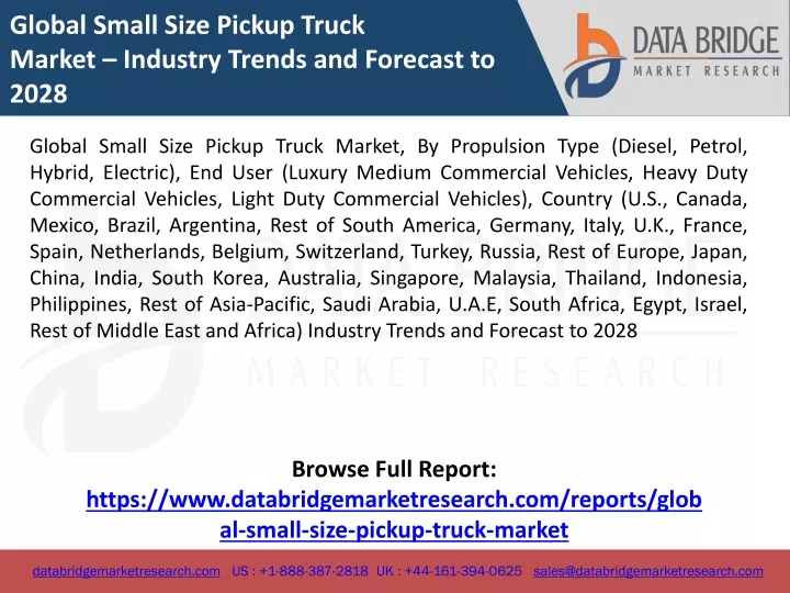 global small size pickup truck market industry