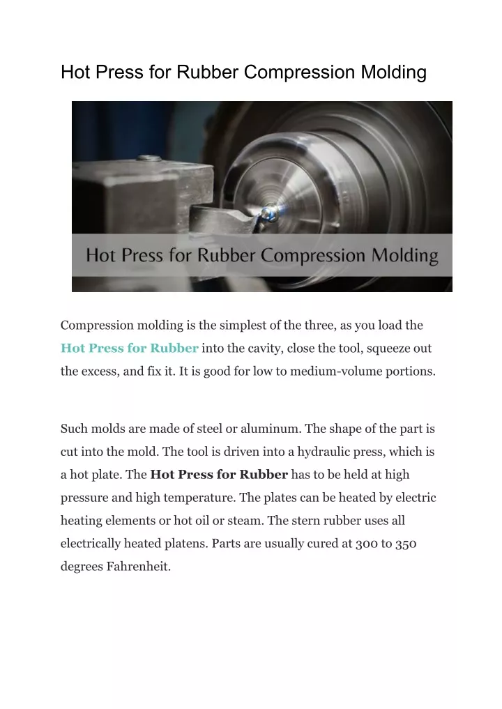 hot press for rubber compression molding