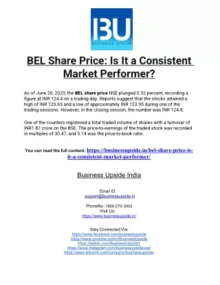 bel share price is it a consistent market