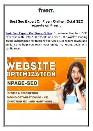 Best Seo Expert On Fiverr Online | Octal SEO experts on Fiverr,