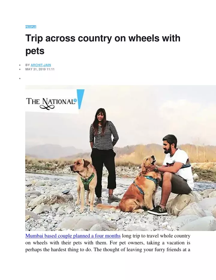 people trip across country on wheels with pets