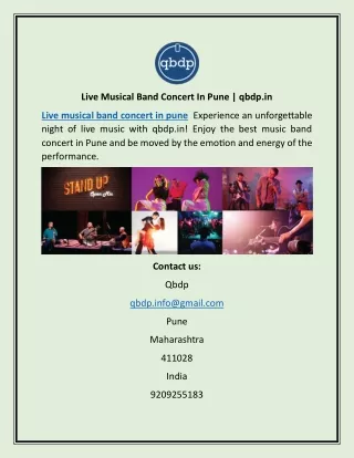 Live Musical Band Concert In Pune | qbdp.in