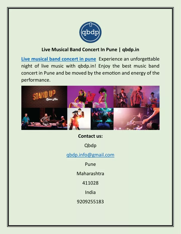 live musical band concert in pune qbdp in