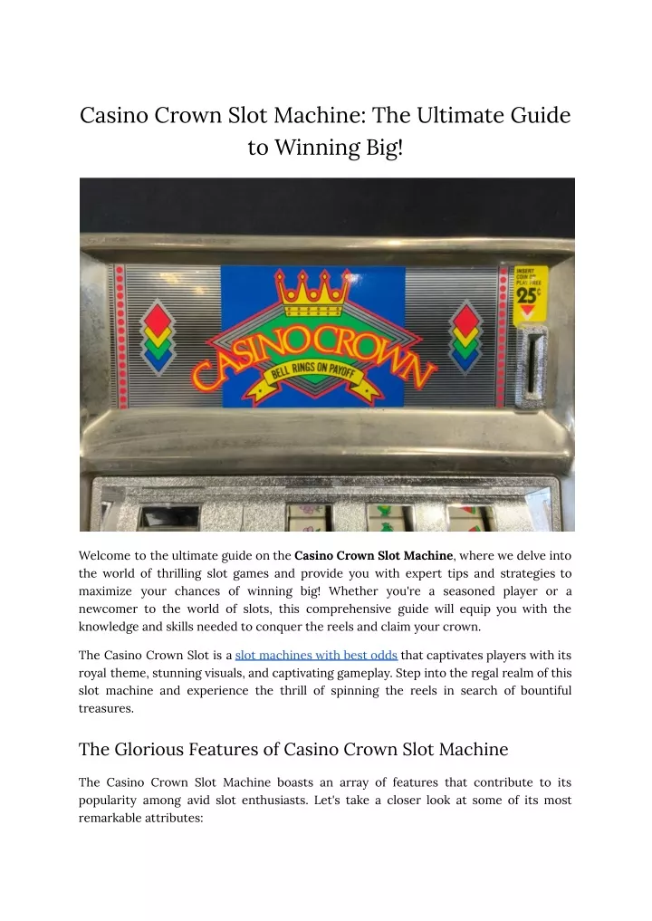 casino crown slot machine the ultimate guide