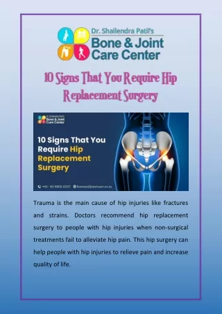 trauma is the main cause of hip injuries like