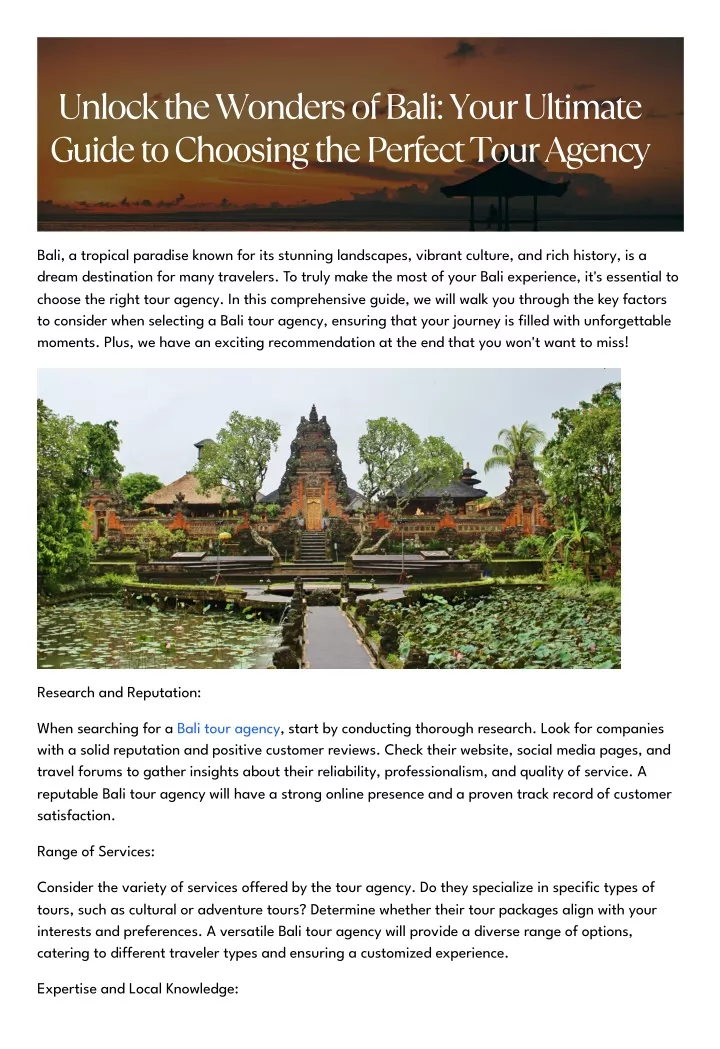 unlock the wonders of bali your ultimate guide