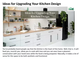 Ideas for Upgrading Your Kitchen Design
