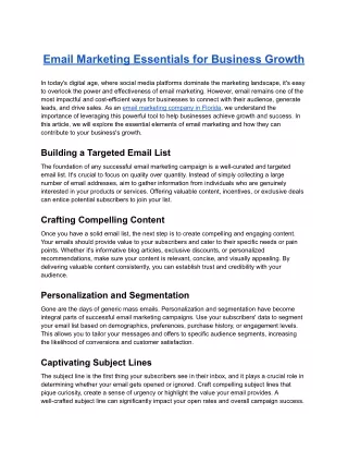 email marketing essentials for business growth