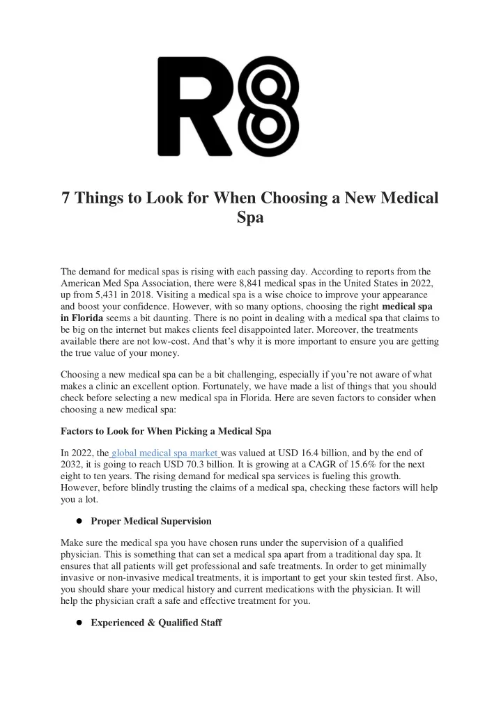 7 things to look for when choosing a new medical
