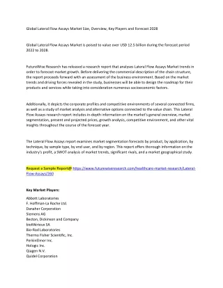 global lateral flow assays market size overview