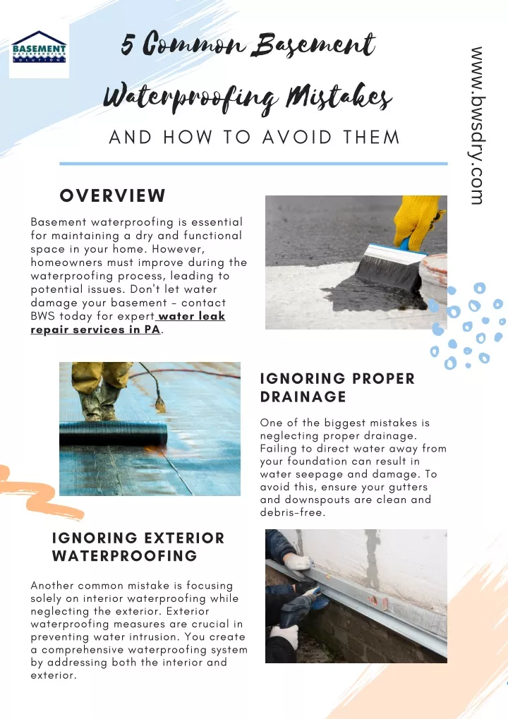5 common basement waterproofing mistakes