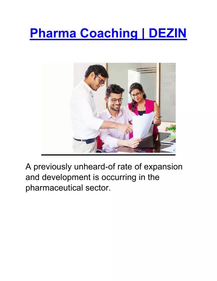 pharma coaching dezin