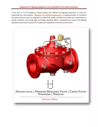 rapidrop fire fighting equipment ensuring