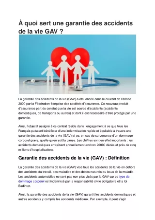 À quoi sert une garantie des accidents de la vie GAV ?