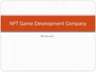 Nft game development company