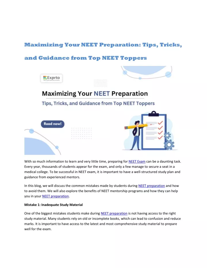 maximizing your neet preparation tips tricks