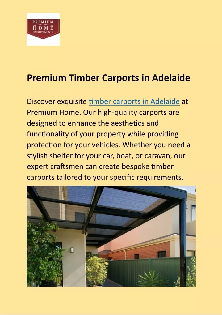 premium timber carports in adelaide