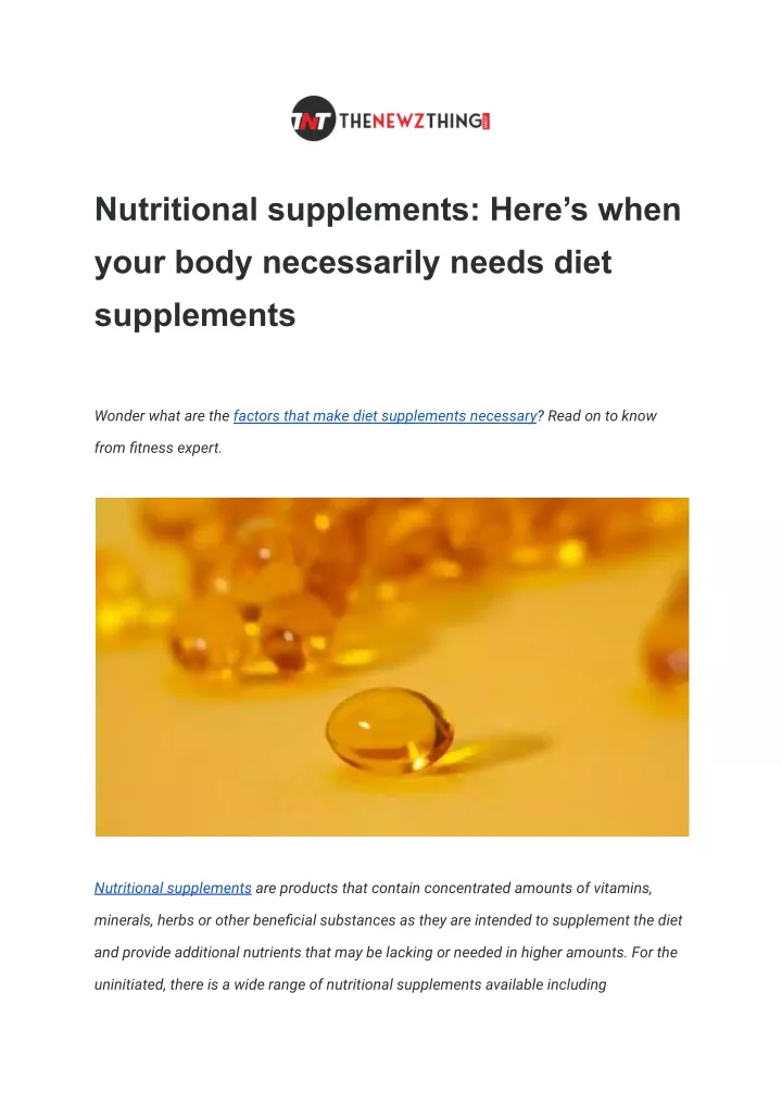 nutritional supplements here s when your body