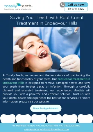 Saving Your Teeth with Root Canal Treatment in Endeavour Hills