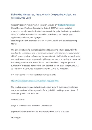 biobanking market size share growth competitive