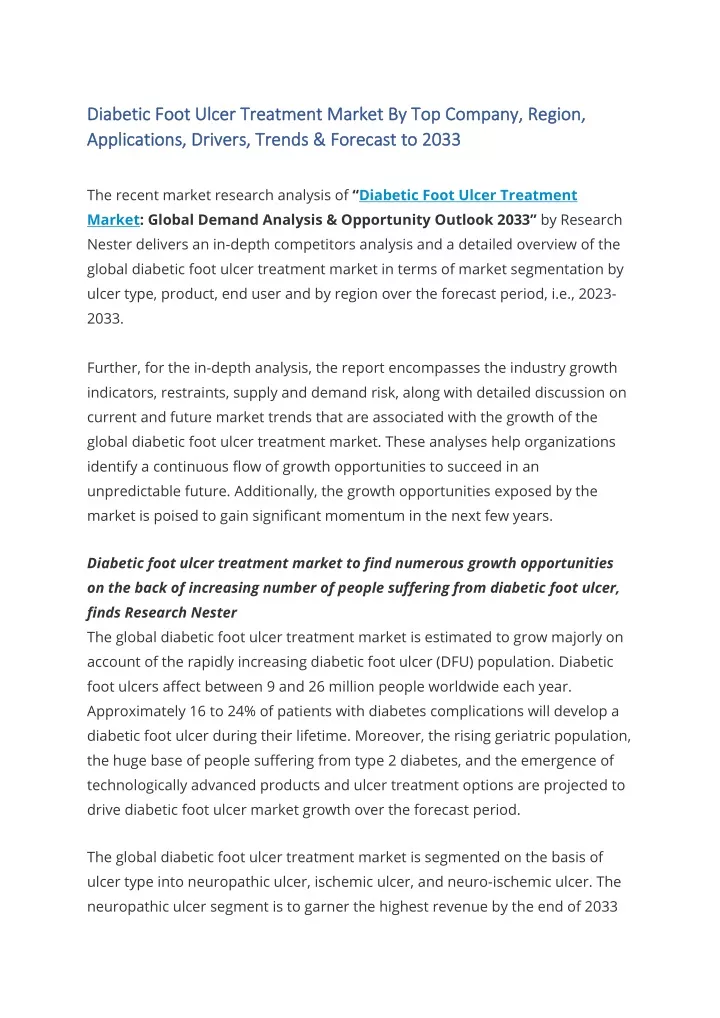 diabetic foot ulcer treatment market