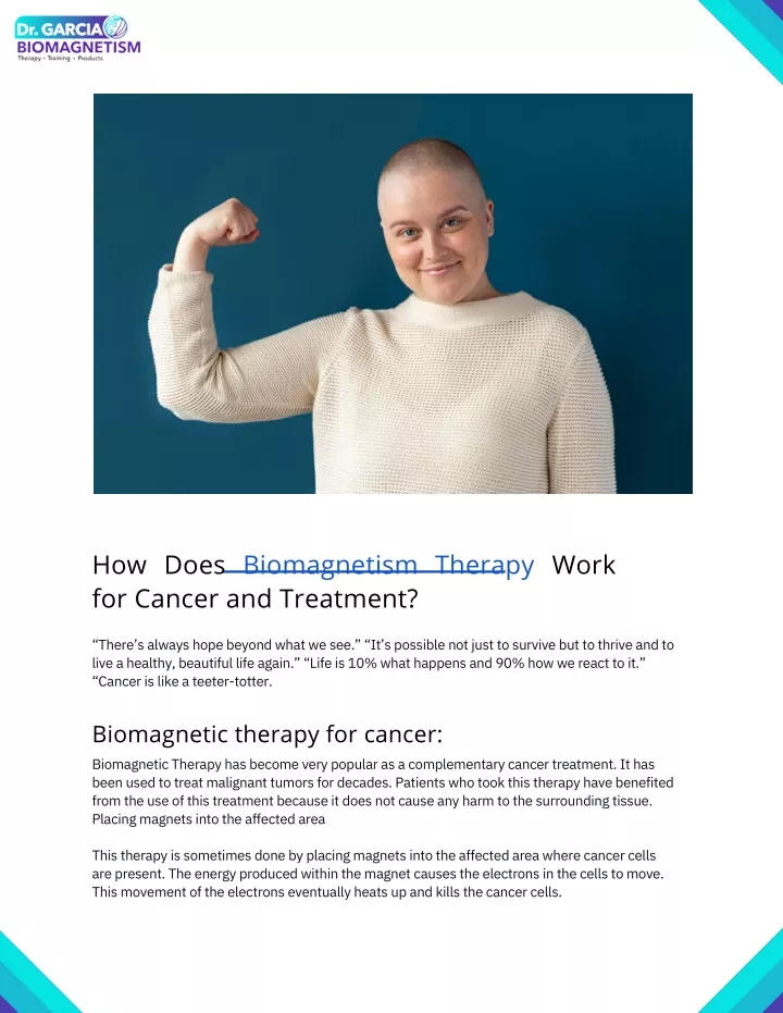 how does biomagnetism therapy work for cancer