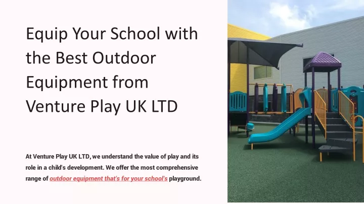 equip your school with the best outdoor equipment