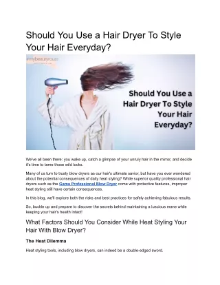 Should You Use a Hair Dryer To Style Your Hair Everyday_