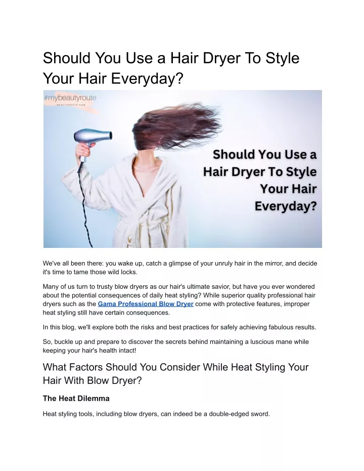 should you use a hair dryer to style your hair