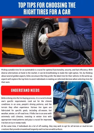 Top Tips for Choosing the Right Tires for a Car