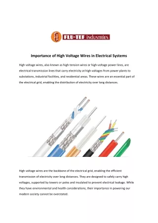 High Voltage Wires in Electrical Systems