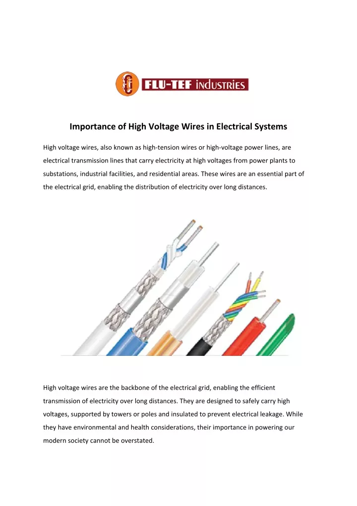 importance of high voltage wires in electrical