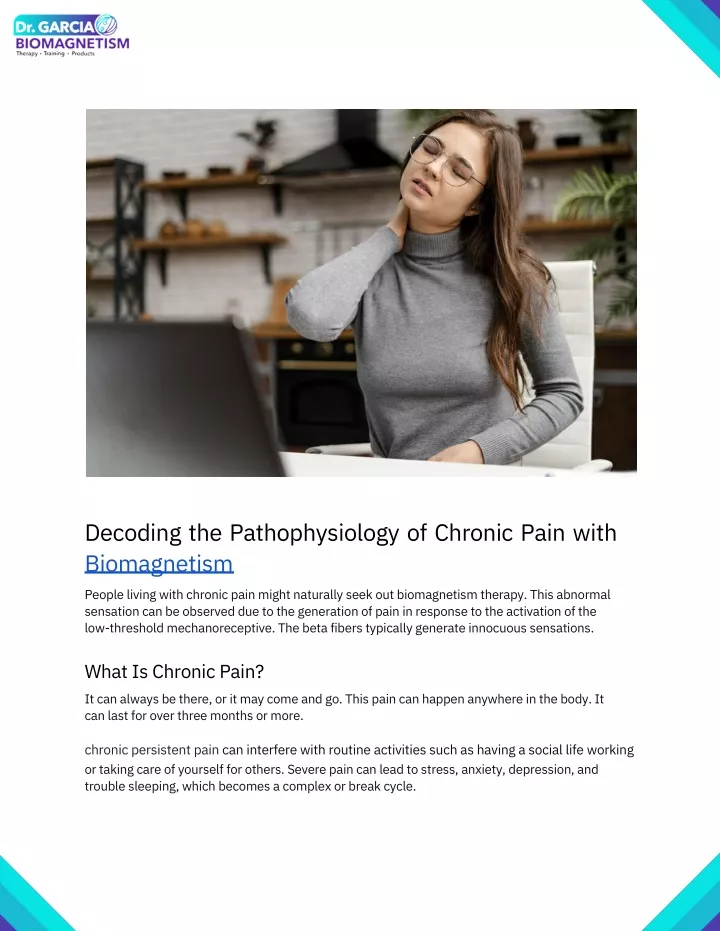 decoding the pathophysiology of chronic pain with