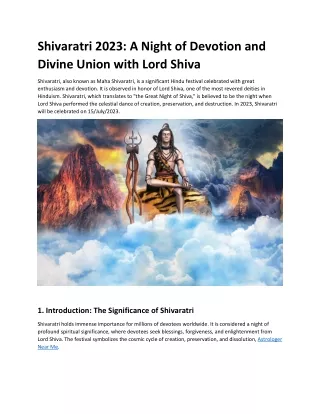 shivaratri 2023 a night of devotion and divine