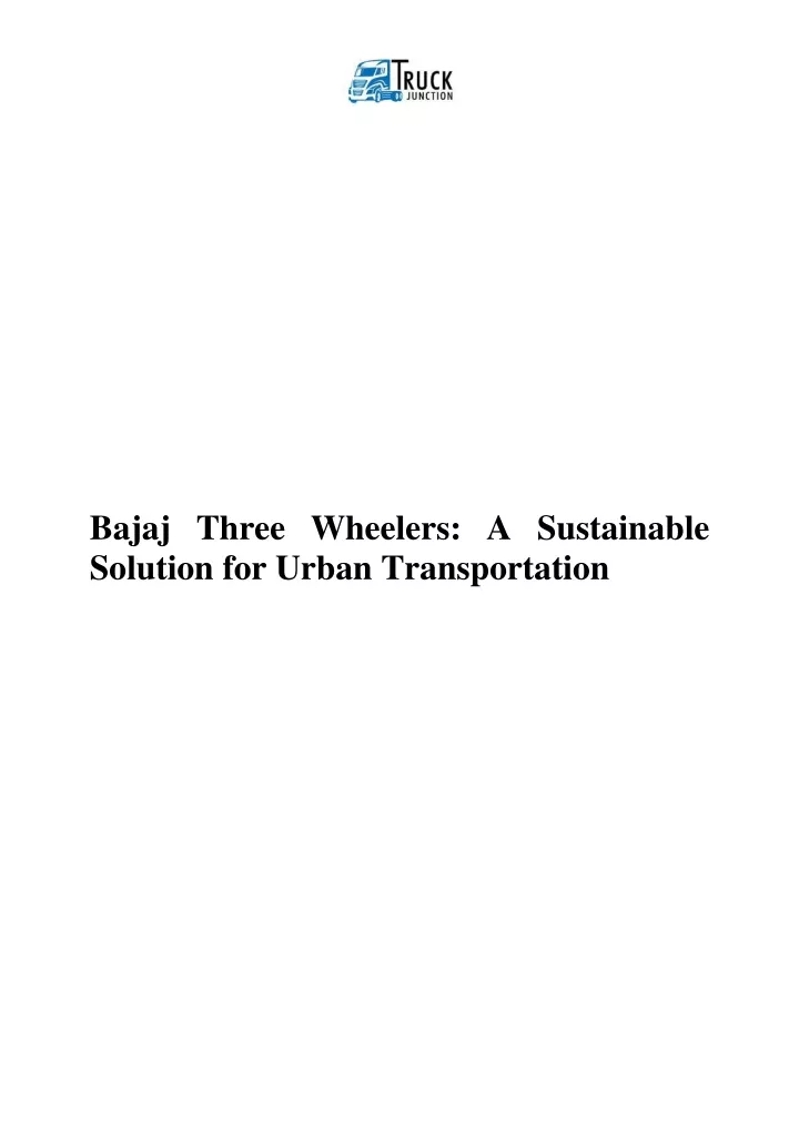 bajaj three wheelers a sustainable solution