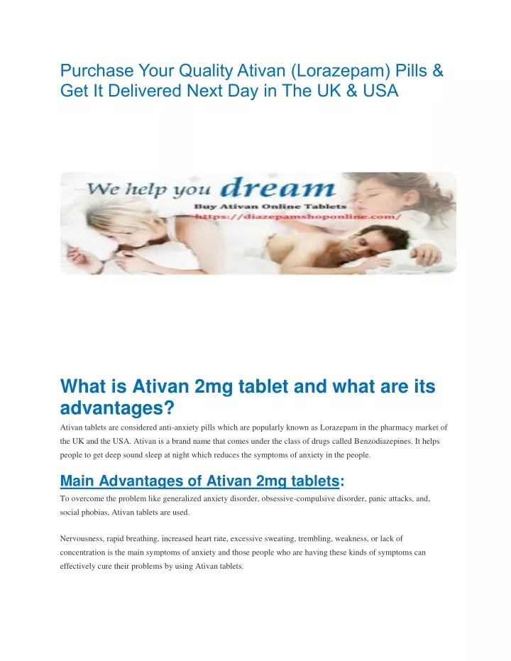 purchase your quality ativan lorazepam pills