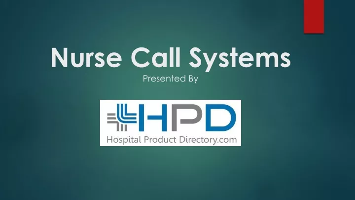 nurse call systems presented by
