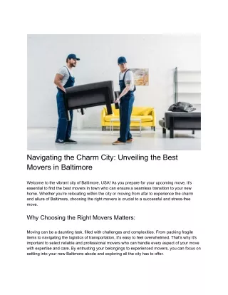 navigating the charm city unveiling the best