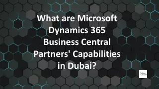 What are Microsoft Dynamics 365 Business Central Partners' Capabilities in Dubai